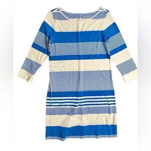 Lilly Pulitzer Marlowe Bay Blue Coconut Stripe Jersey Knit T-shirt Dress sz MEDI